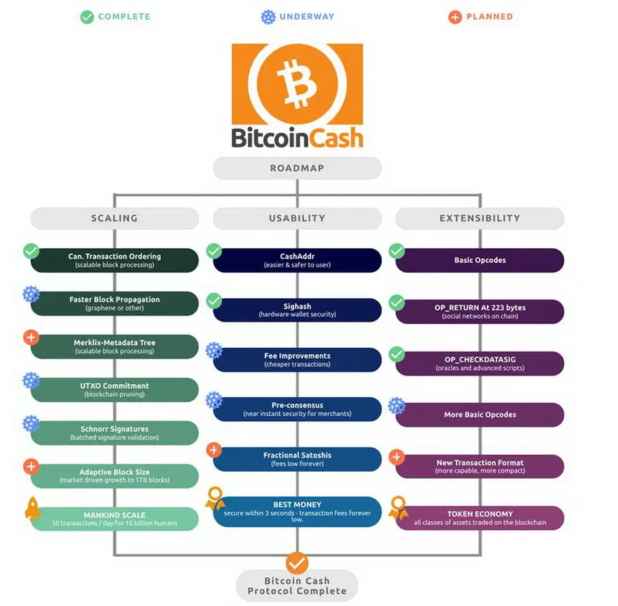 oja de ruta desarrollo Bitcoin Cash