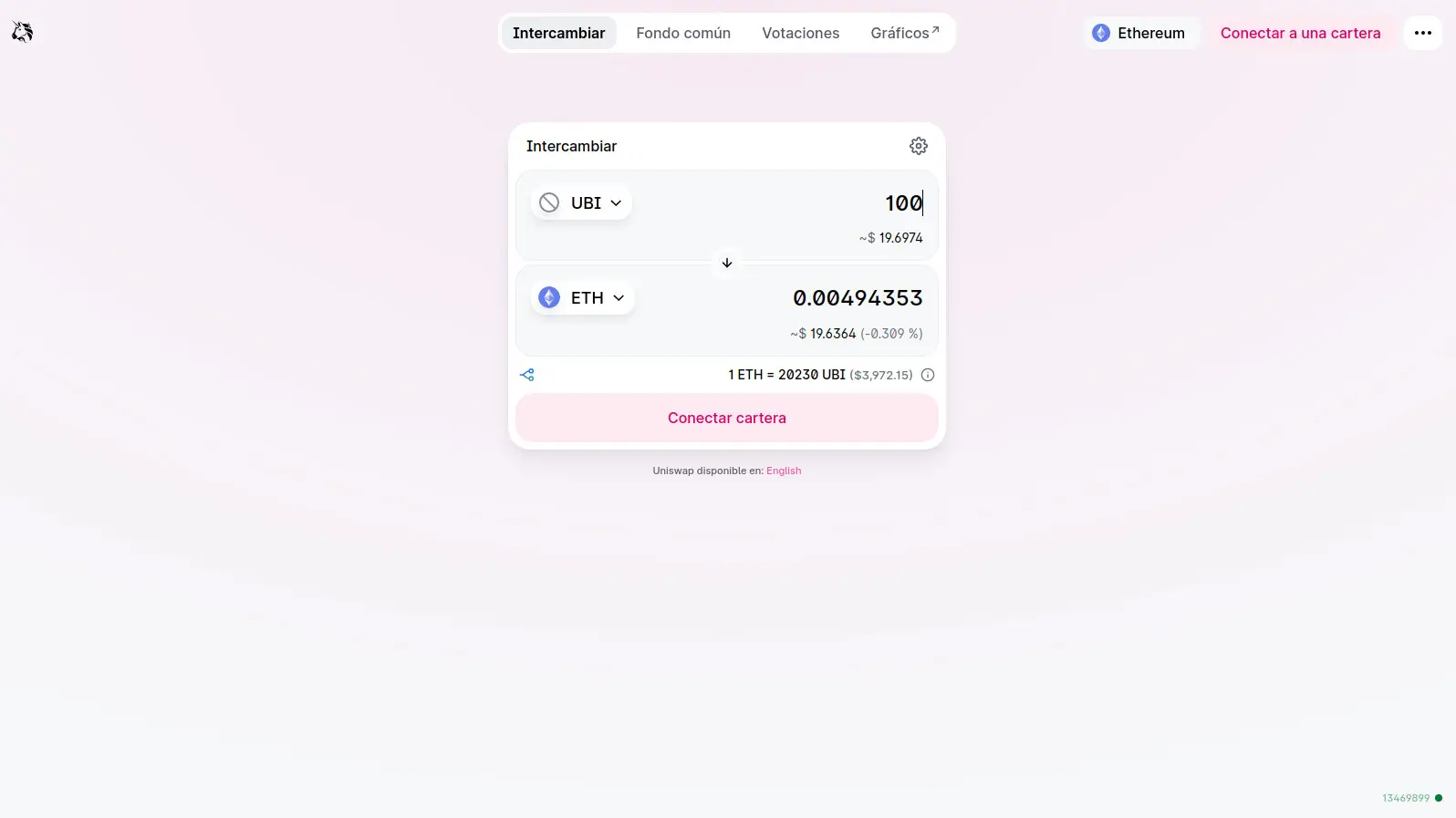 UBI se puede comprar en exchanges descentralizados como Uniswap mediante una billetera Web3