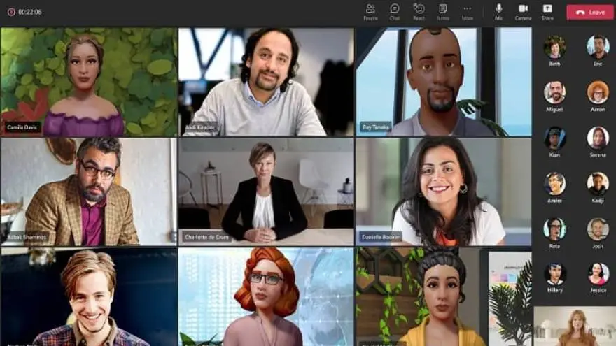 Microsoft Teams permite usar avatares virtuales