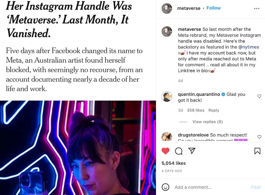 Fuente: La cuenta de Instagram de Thea-Mai Baumann, 