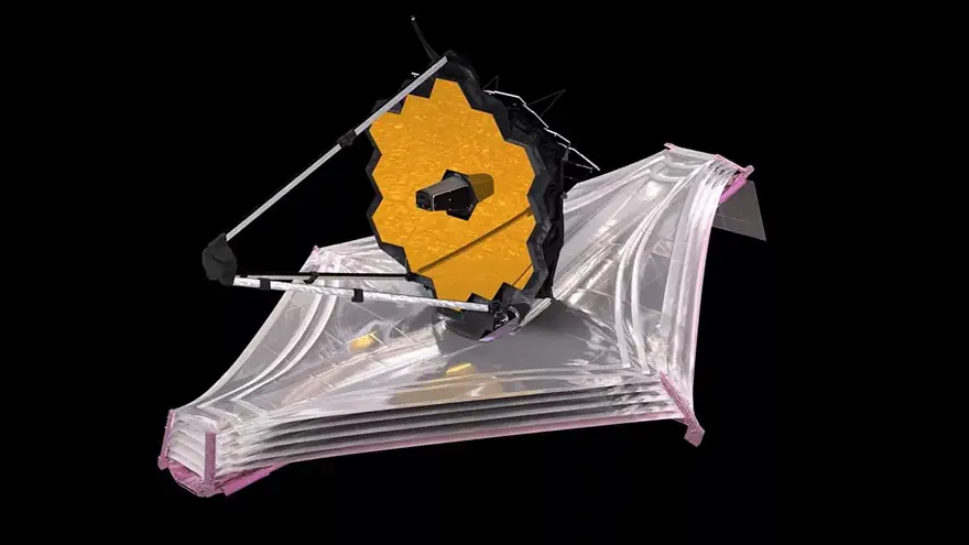 El telescopio ya desplegado
