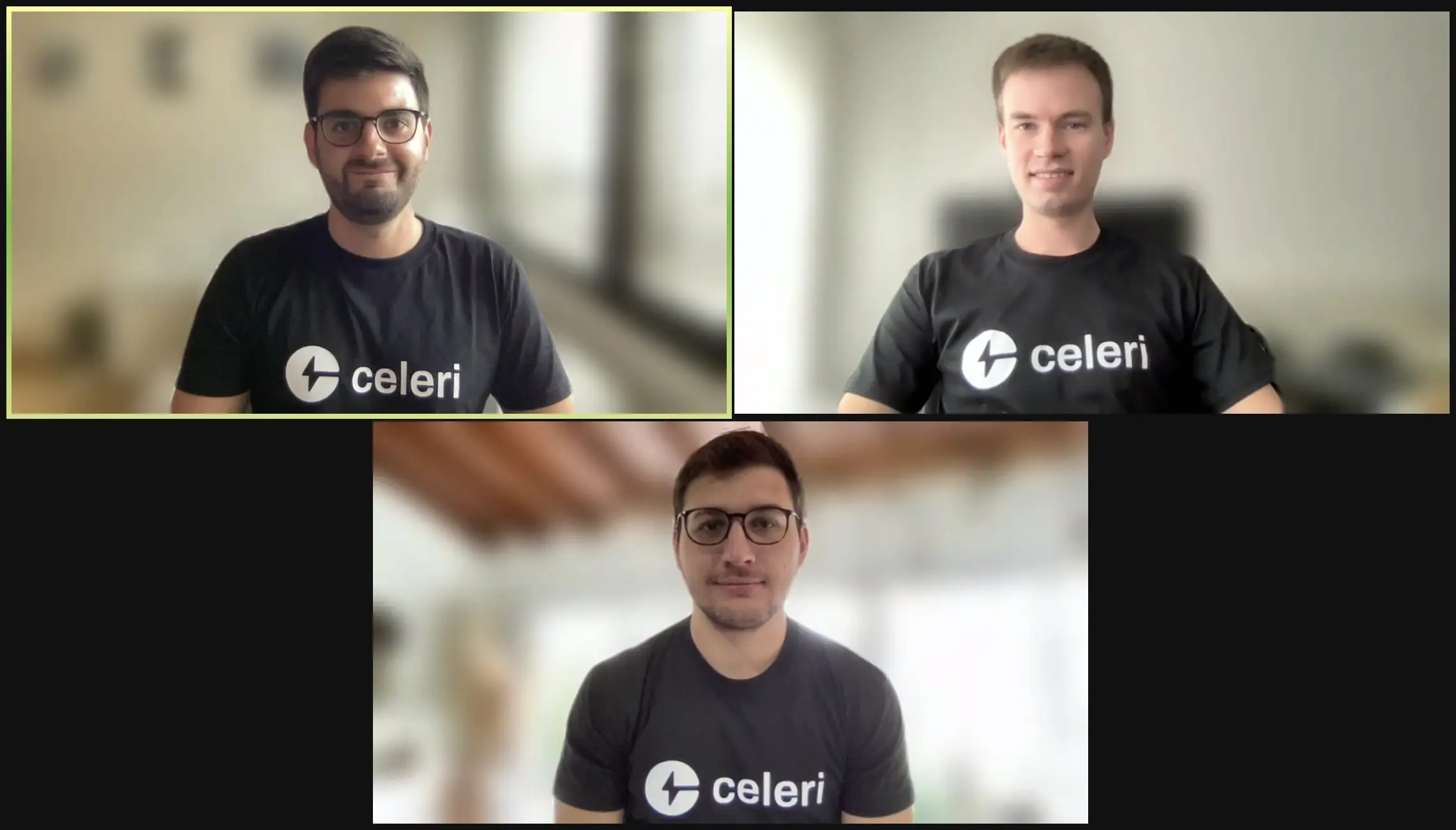 Mathias Caramutti, Lucas Ranallo, y Bernardo Michel, fundadores de Celeri. Fuente: @celeriapp Twitter
