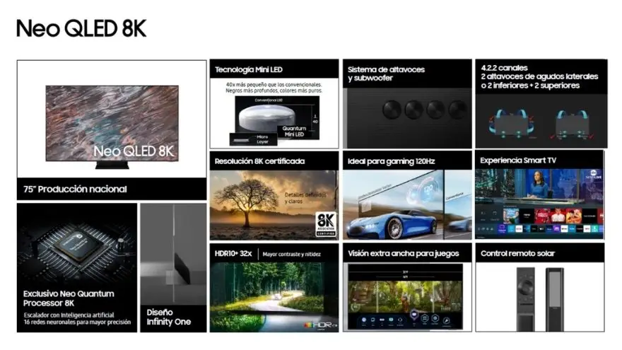 El Samsung Neo QLED 8K, el equipo más potente del lineal, ofrece características ideales para el gaming