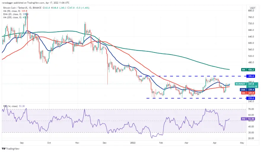 Gráfico diario del par BCH/USDT. Fuente: TradingView