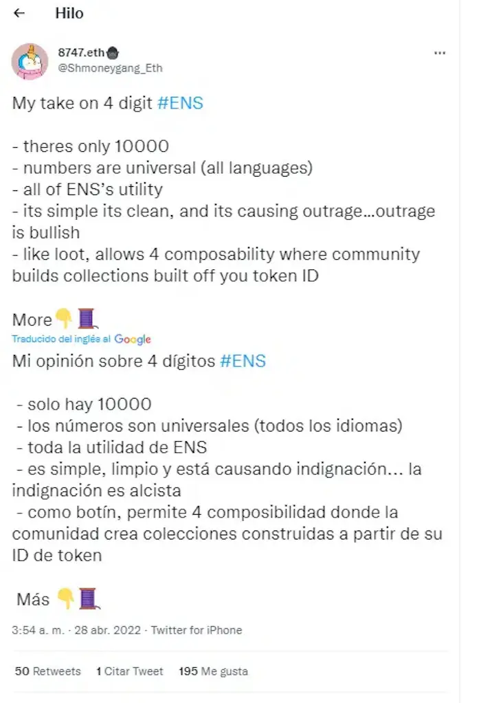 Beneficio de los dominios ENS