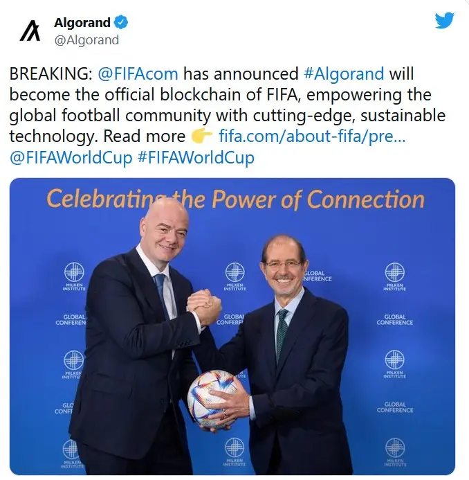 El anuncio del acuerdo en el Twitter de ALGO