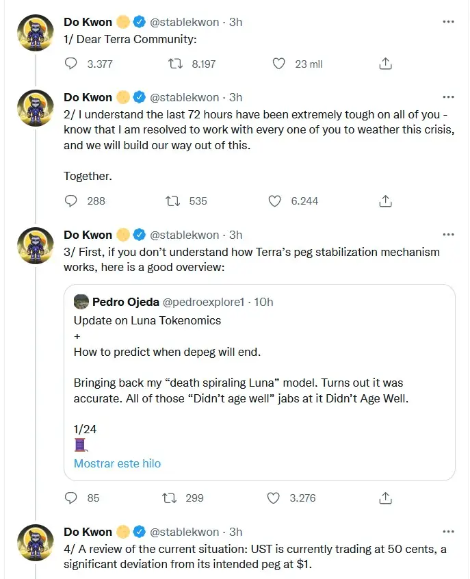 El mensaje de Do Know en su cuenta de Twitter