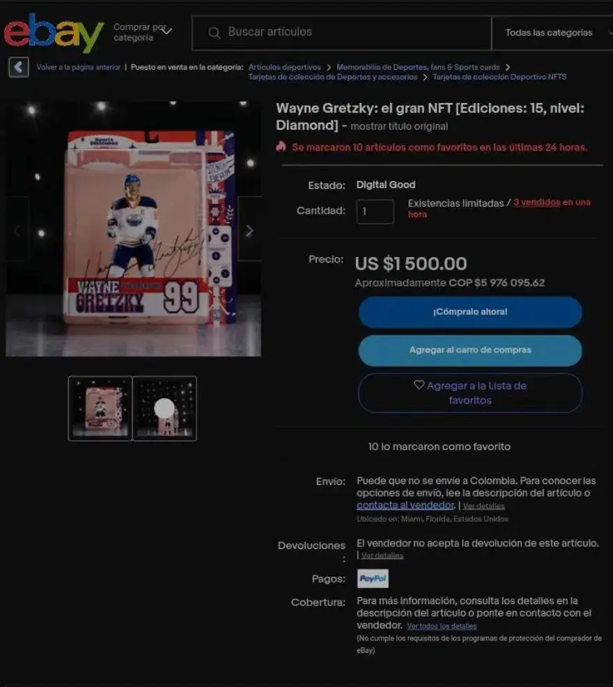 Artículo coleccionable de Wayne Gretzky