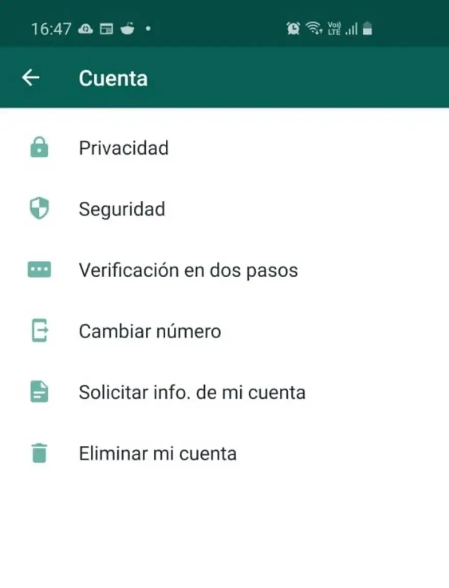 Verificación de dos pasos en WhatsApp.