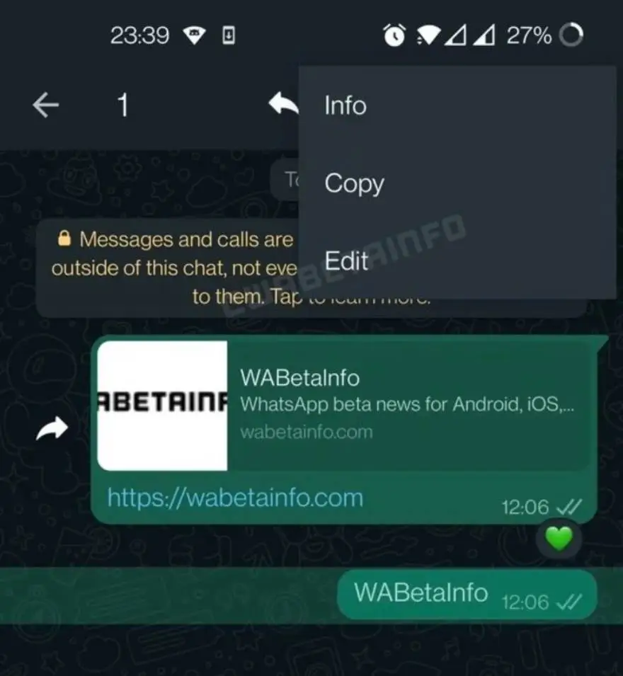 La función de edición de mensajes se podrá realizar directamente desde el mensaje.