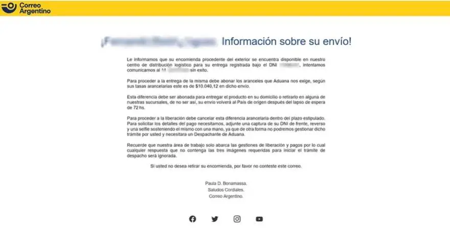 Correo Argentino en medio de sospecha