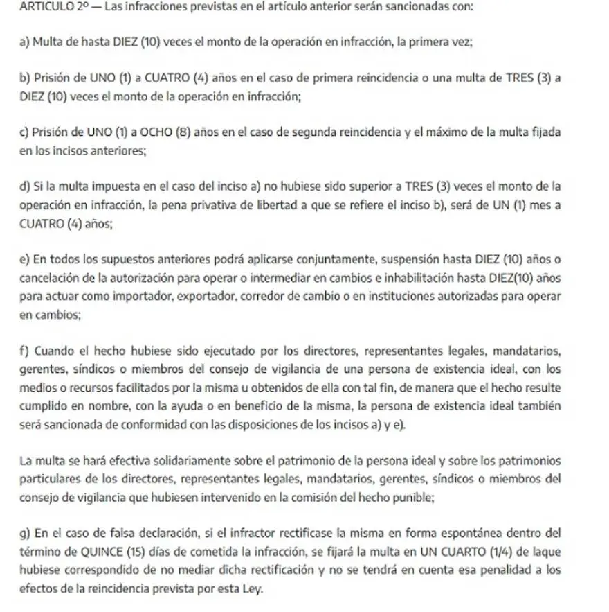 Existen varias penas para quien compra dólar blue.