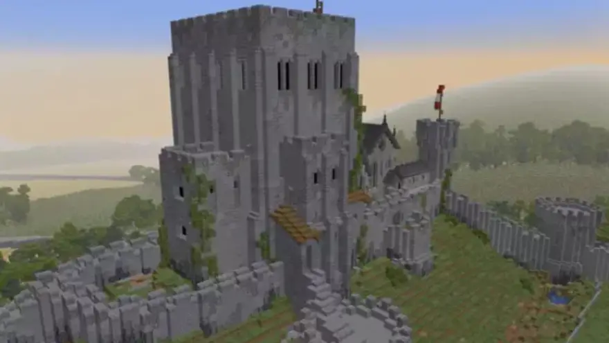El castillo inglés de Corfe en Minecraft