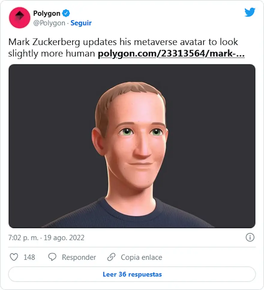 El avatar de Mark Zuckerberg