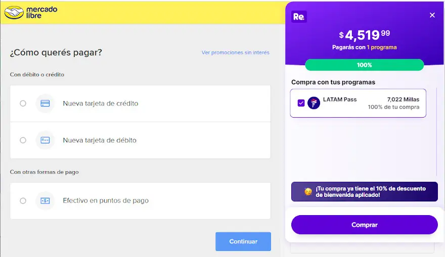 Un ejemplo en Mercado Libre