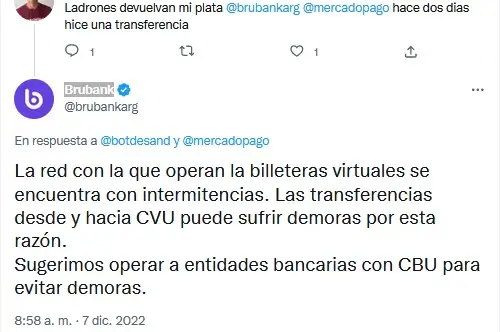 La respuesta de Brubank ante el reclamo de usuarios