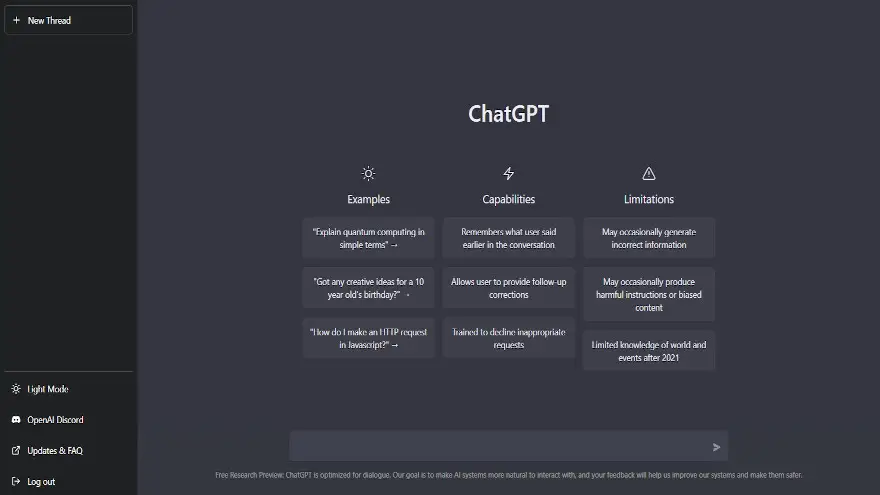 Interfaz simple del chatbot
