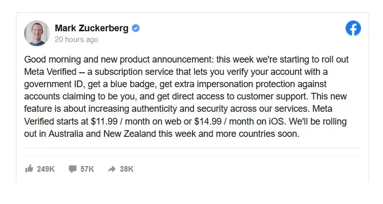 Mark Zuckerberg, director ejecutivo del gigante tecnológico Meta