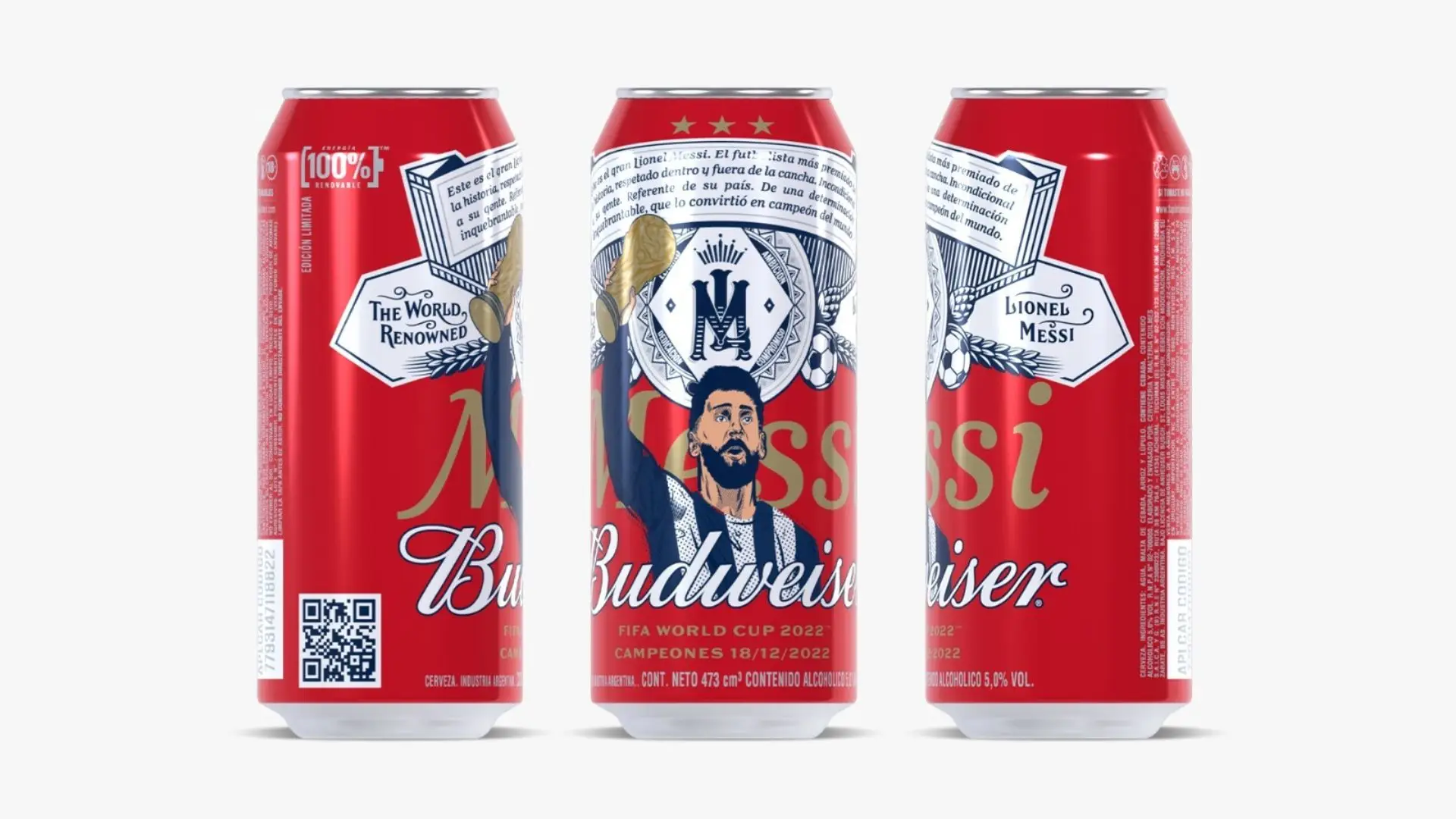 Las nuevas latas de Budweiser en conmemoración a los campeones del mundo