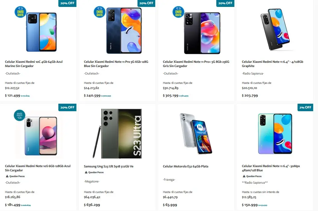 Celulares en oferta en Tienda BNA