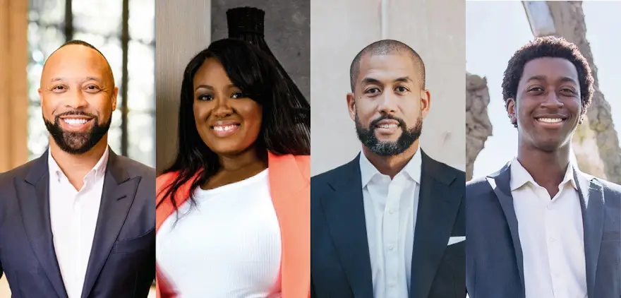 De izquierda a derecha: Paul Judge, Dami Osunsanya, Chad Harris, Jeff Asiedu