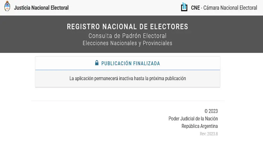 En estos momentos la página oficial está inactiva