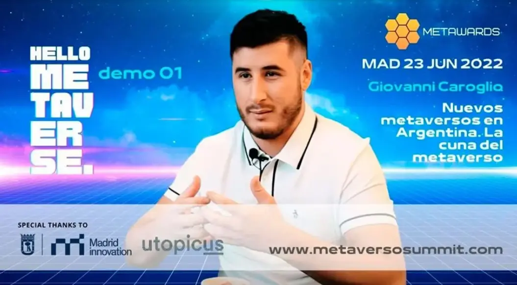 Giovanni Caroglio, en el anuncio de una charla dictada en 2022