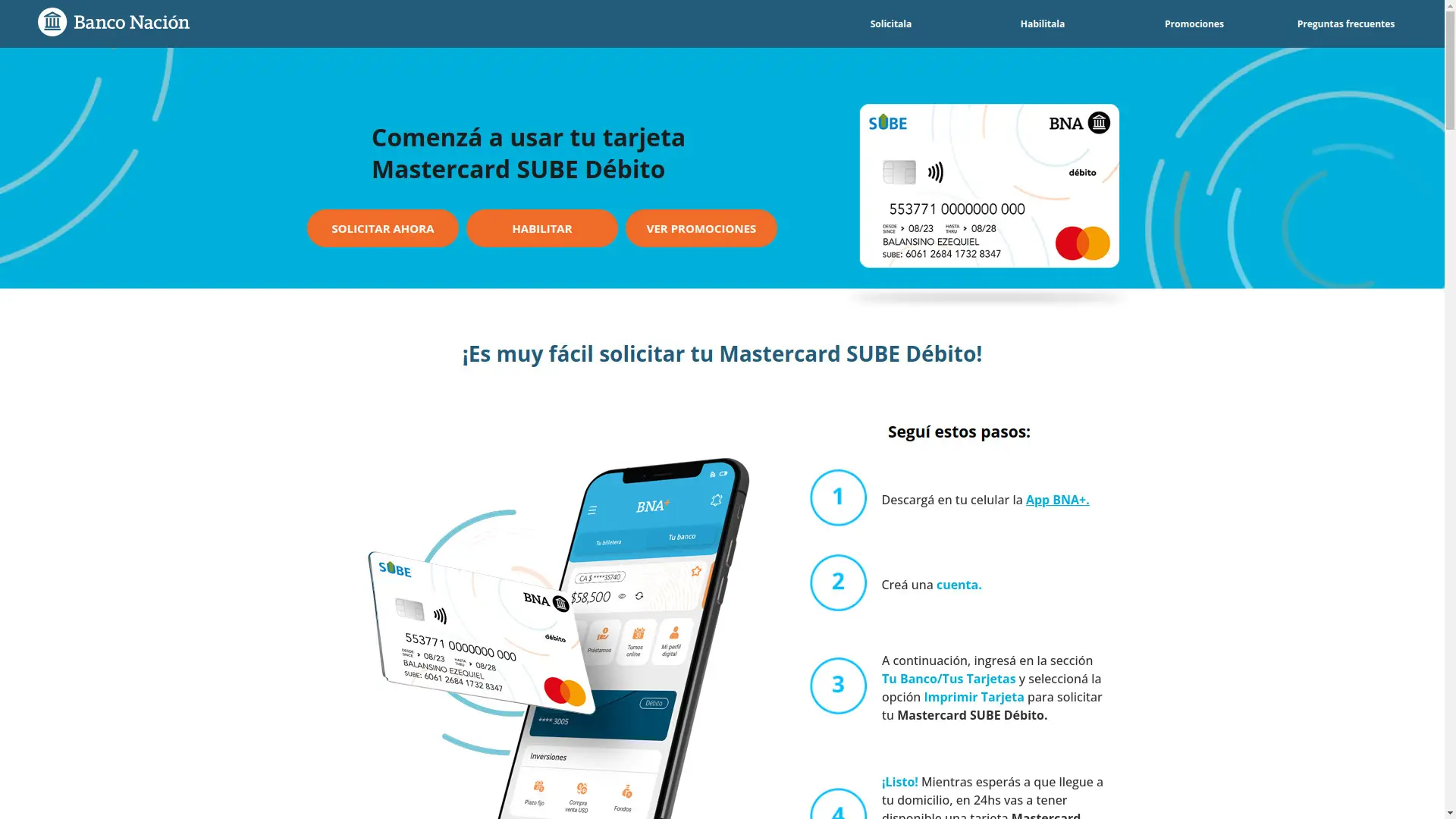 El Nación ya está promoviendo la SUBE Débito en su página web