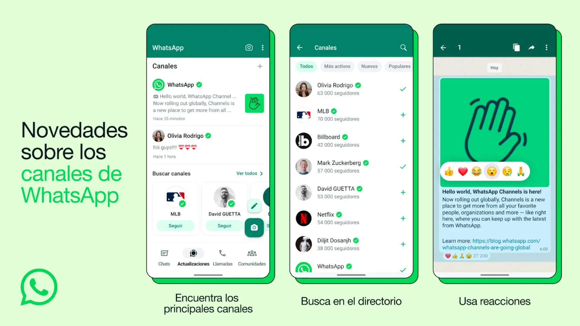 Whatsapp y la novedades de Canales