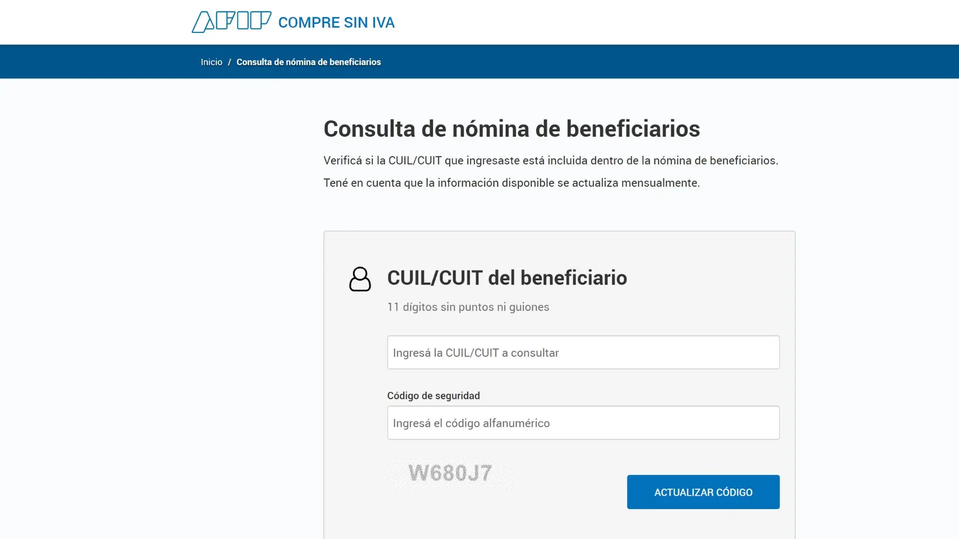 En este portal, los usuarios podrán chequear si serán beneficiados con el reintegro del IVA