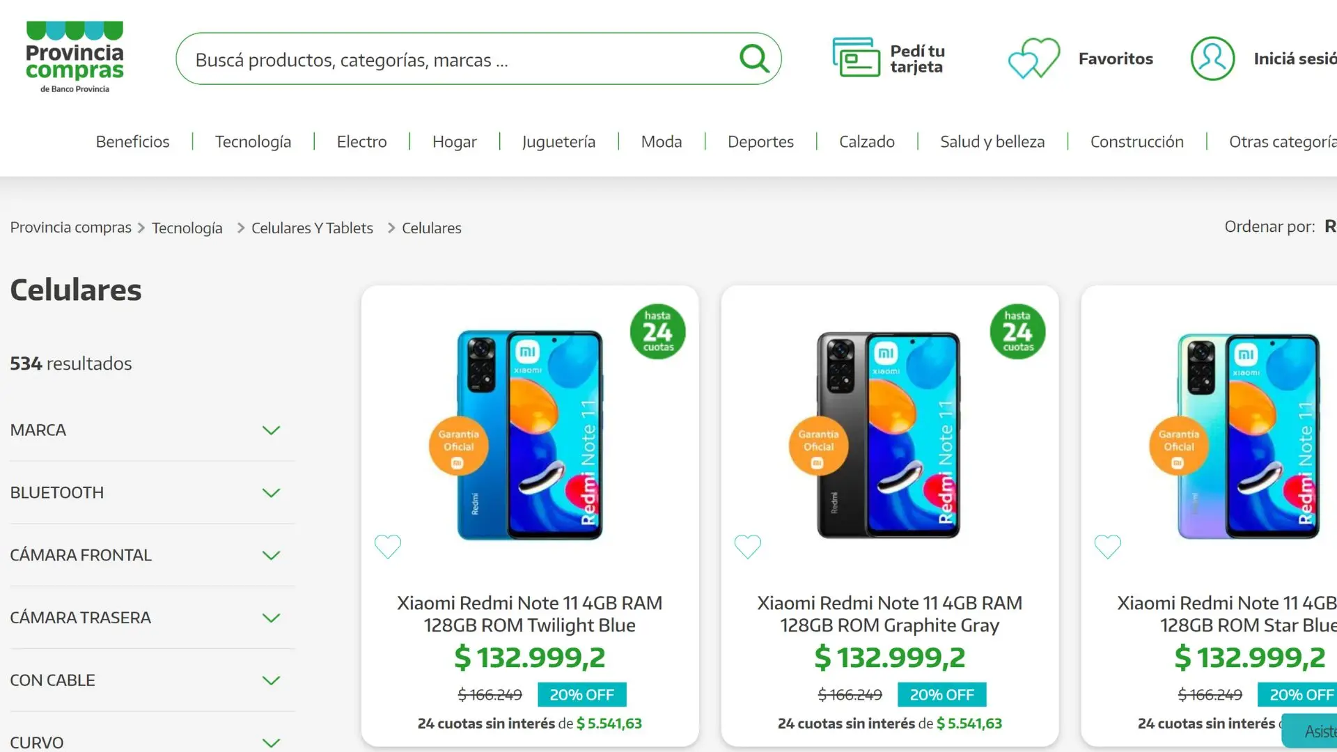 El marketplace de Provincia Compras ofrecerá hasta el próximo lunes una gran variedad de celulares con una financiación de 24 cuotas sin interés