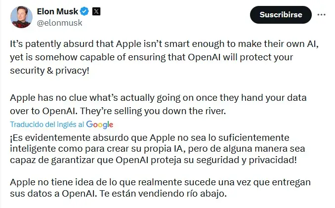 Elon Musk contra Apple y OpenAI