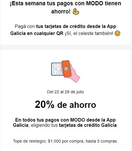Los detalles de la promoción de Banco Galicia y MODO