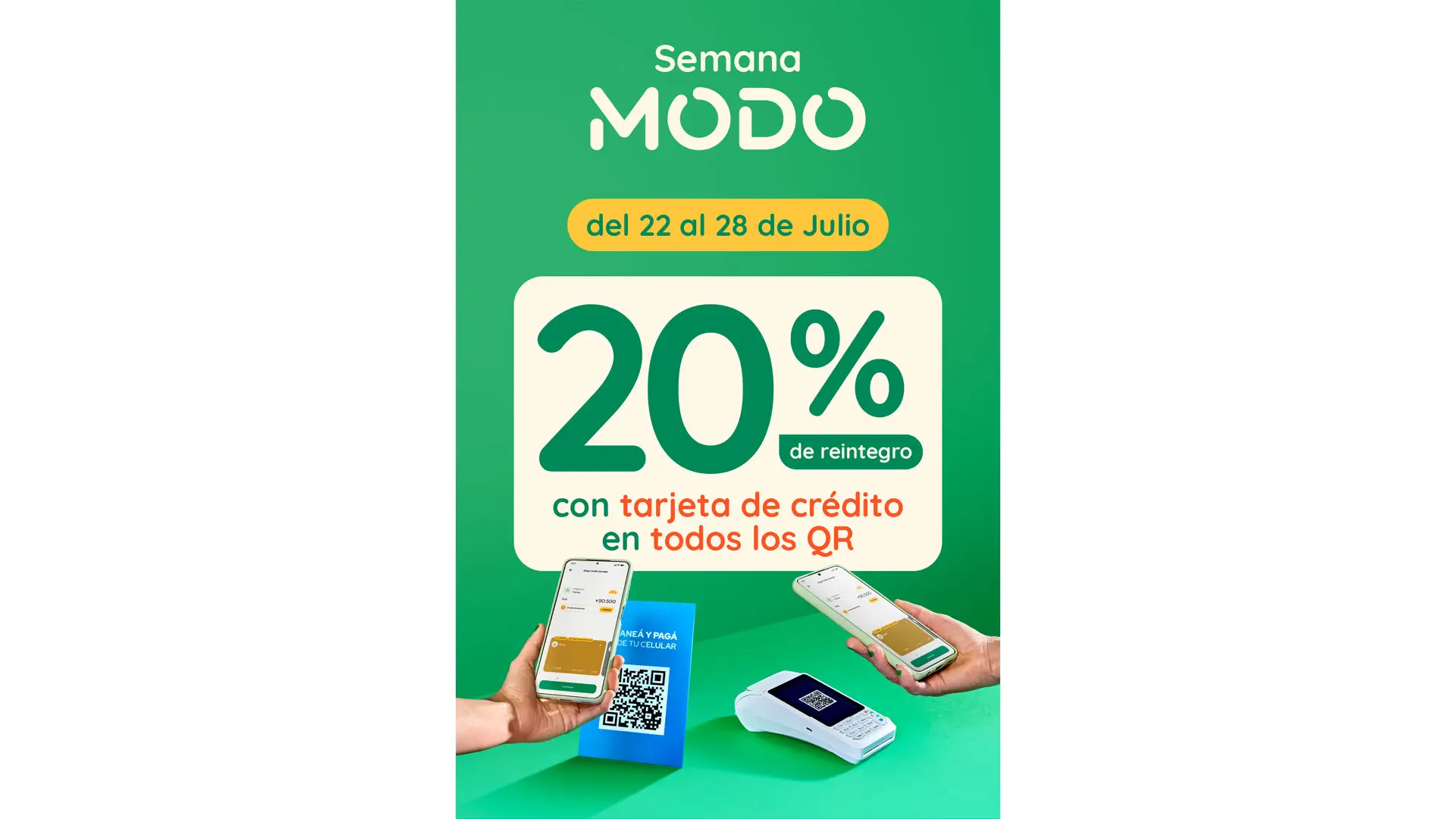La acción promocional incluye el QR de Mercado Pago