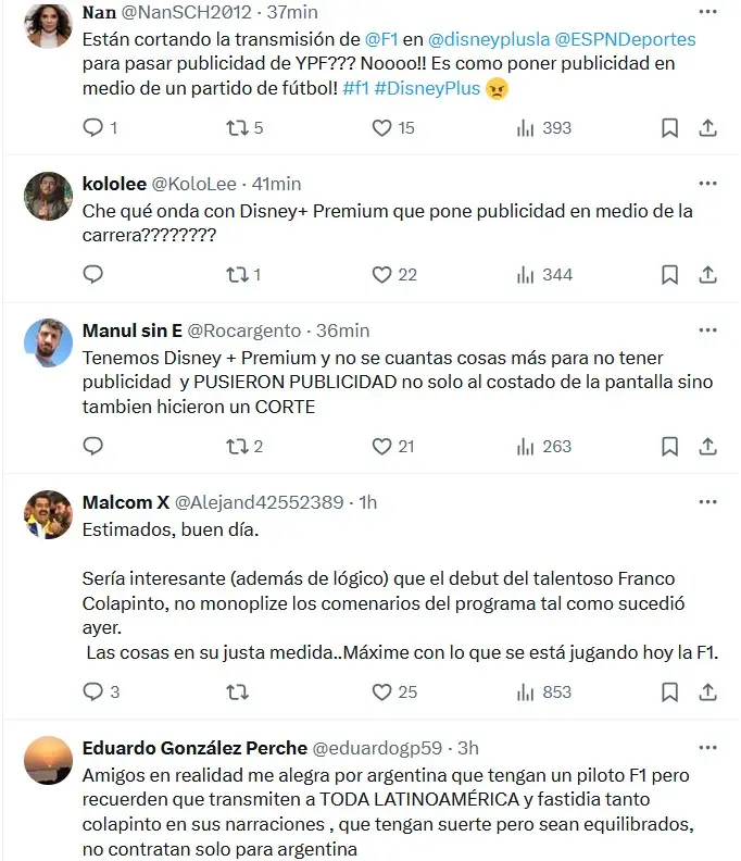 La reacción en redes sociales