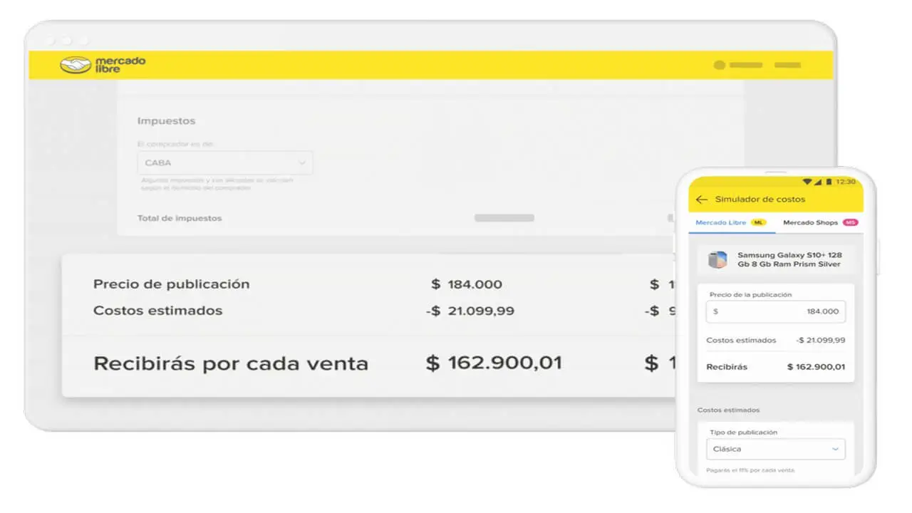Usar el simulador de costos de Mercado Libre en una publicación ya creada