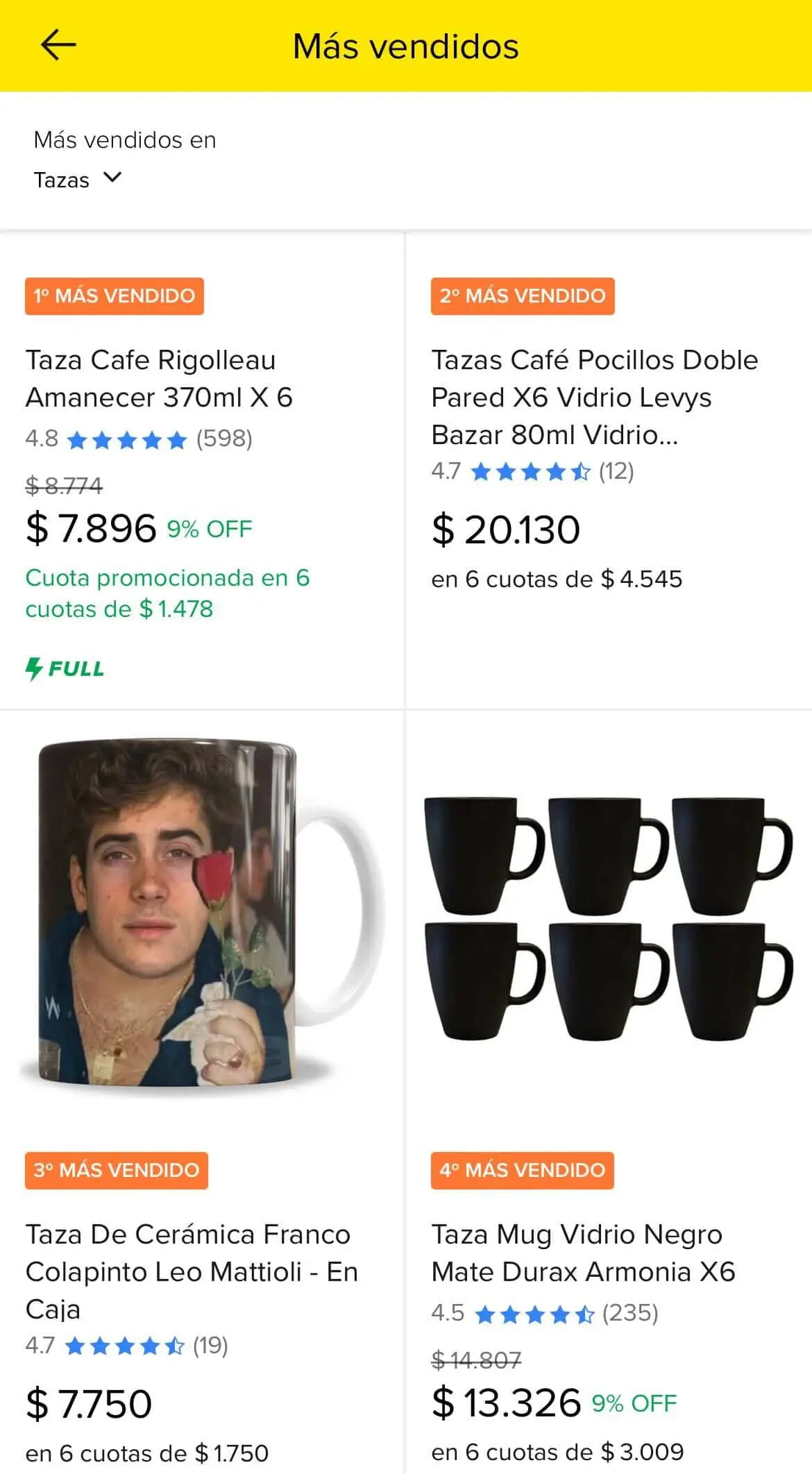 La taza de Colapinto que es furor en Mercado Libre
