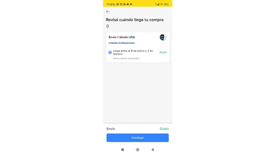 Mercado Libre Compra Internacional demora entre 15 y 45 días