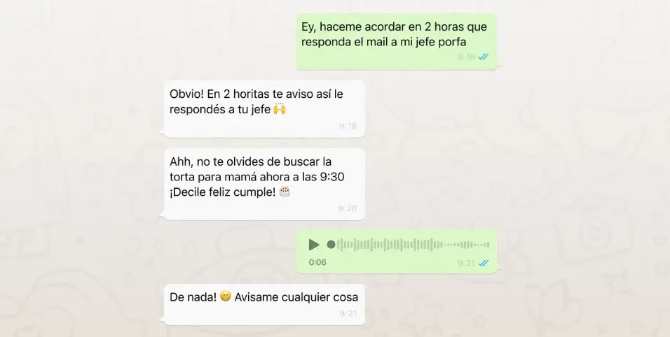 Así es RecordAI, el bot de WhatsApp que usa IA para que no te olvides de nada importante