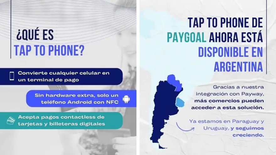 Características de Tap to Phone (Fuente: Paygoal)