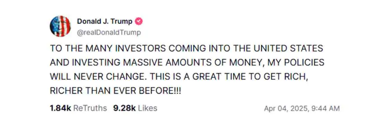 En medio de la crisis financiera, Trump promete riqueza a grandes inversores