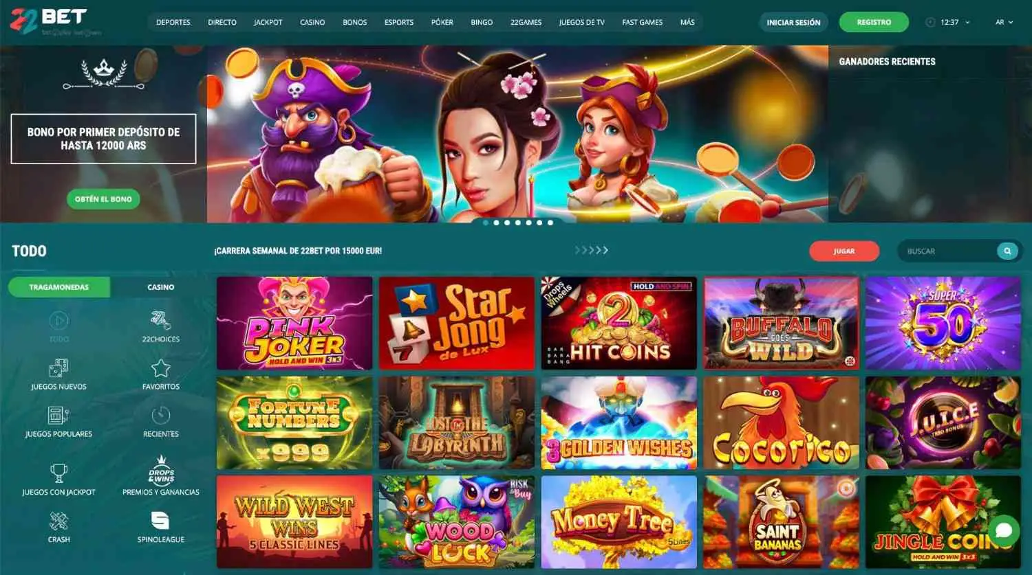 Web oficial del casino 22Bet