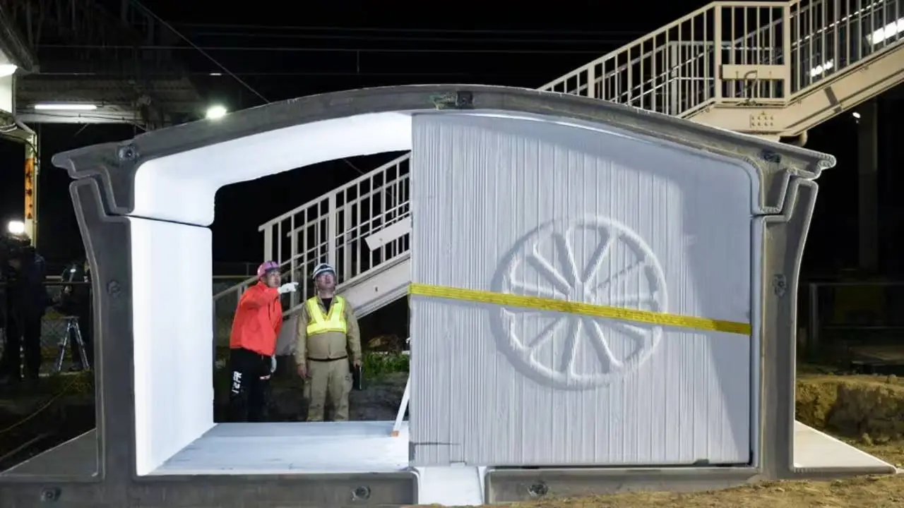 Japón construyó una estación de tren con tecnología de impresión 3D en apenas seis horas
