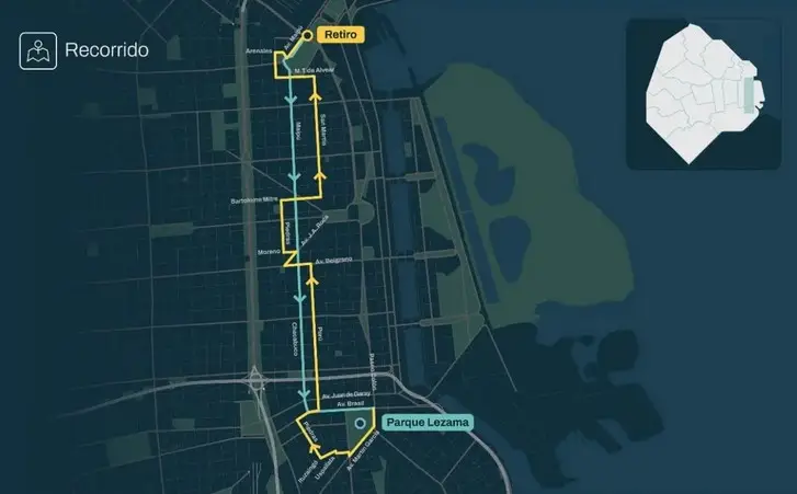 El recorrido de los nuevos colectivos