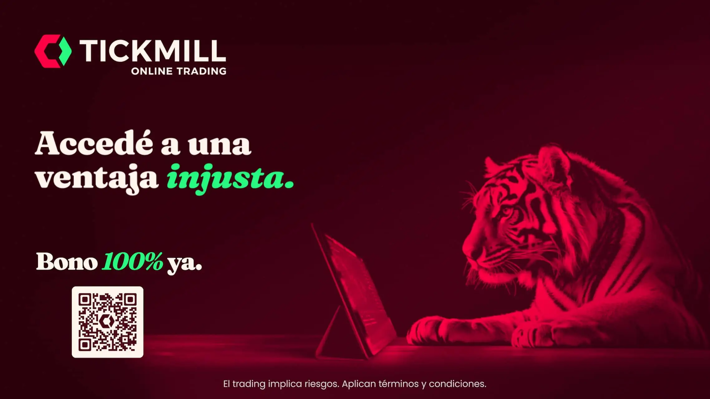 'En un mundo de osos, sé el tigre', el ingenioso mensaje de Tickmill