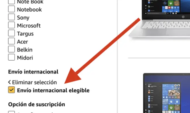 Envío internacional