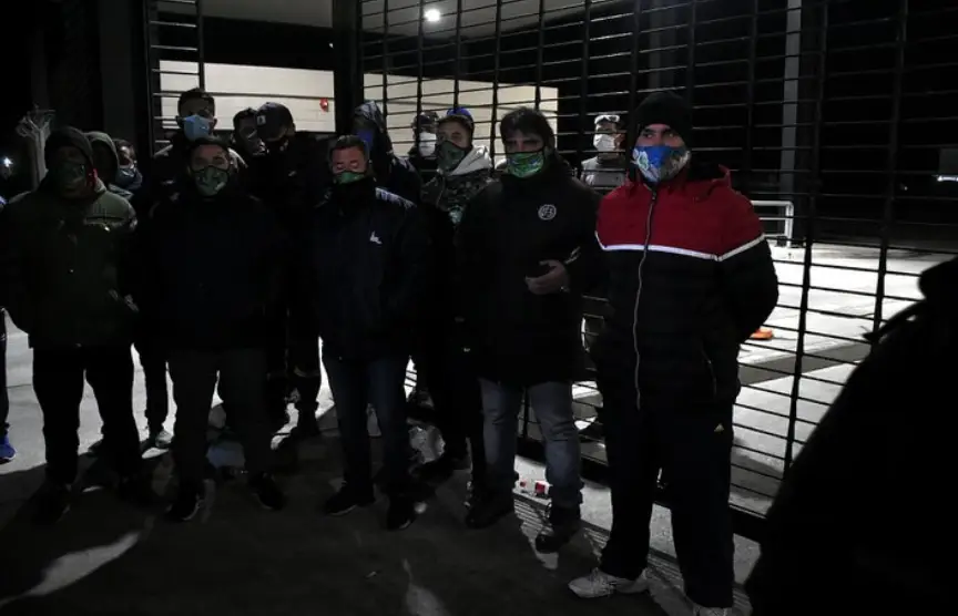 Imagen del bloqueo por parte del Sindicato de Camioneros
