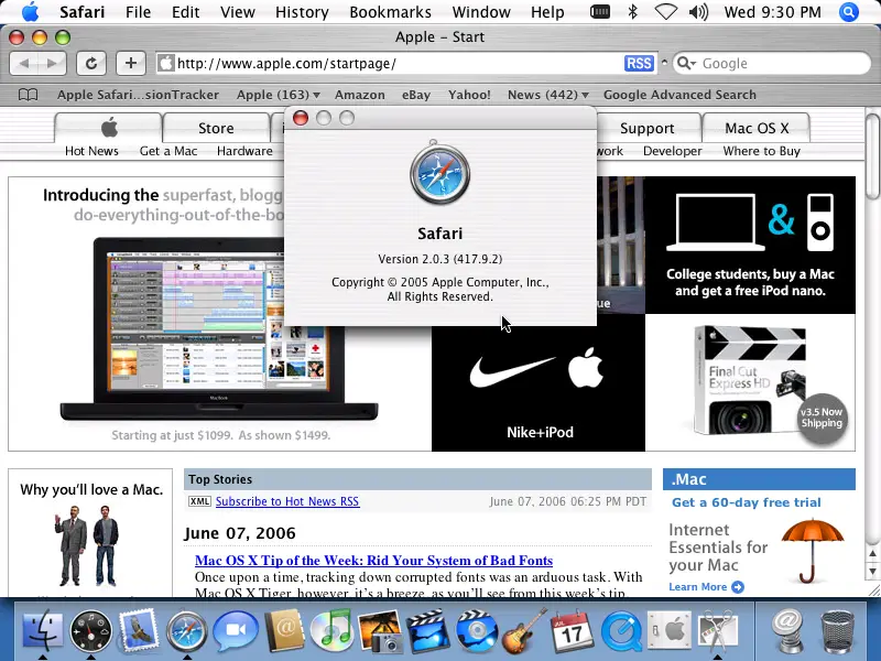 La versión 2.0 fue lanzada el 29 de abril de 2005 formando parte de Mac OS X v10.4.