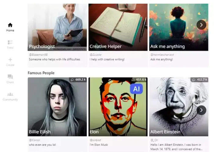 Character.Al, el nuevo modelo de ‘chatbot’ .