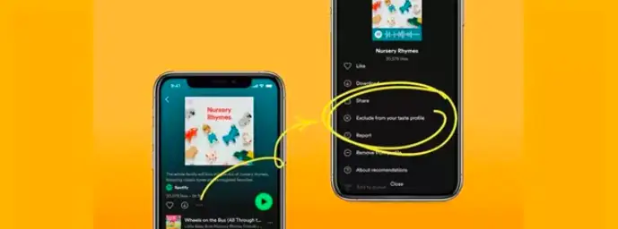 Spotify incorporará la nueva función excluir del 'perfil de gusto'.